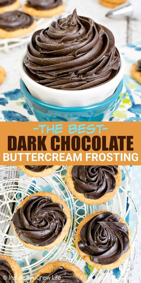 Dark Chocolate Birthday Cake Ideas, Dark Chocolate Frosting Recipe Easy, Rich Chocolate Frosting Recipe, Dark Chocolate Icing Recipe For Cake, Dark Chocolate Icing Recipe, Dark Chocolate Ganache Frosting, Dark Chocolate Frosting Recipe, Chocolate Frosting Recipe Buttercream, Dark Chocolate Buttercream Frosting