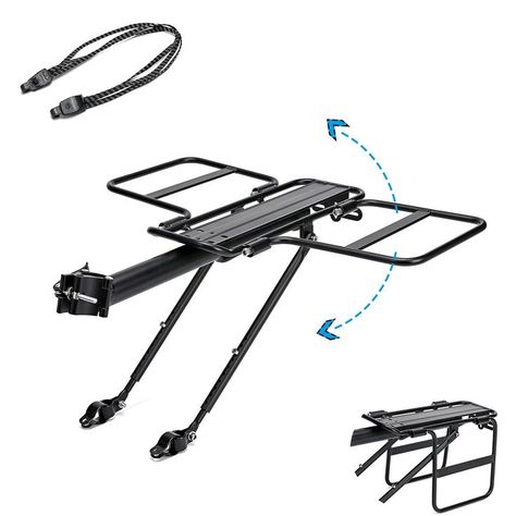 Jranter Bike Bicycle Cargo Rack Bike Rear Cargo Rack Quick Release Foldable Bike Rack Velo, Motorcycle Luggage Rack, Bicycle Rear Rack, Three Wheel Bicycle, Rear Bike Rack, Foldable Bike, Bike Fit, Bike Mirror, Foldable Bikes