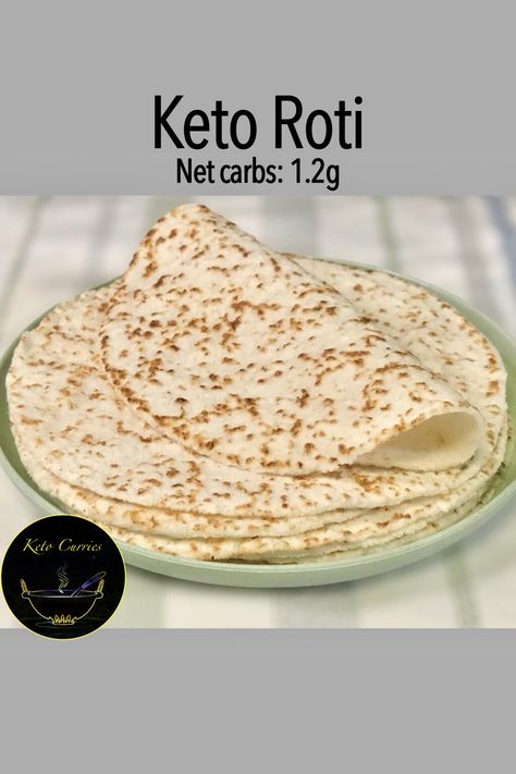 This Keto roti is soft and pliable. It pairs well with lots of different Indian curries. They are made of coconut flour and psyllium husk. They are easy to make and can be frozen and heated up anytime. #ketoroti #ketochapati #ketotortilla #ketoflatbread #ketonaan #ketococonutflourroti #coconutflour #ketorecipes #ketocurry Keto Flatbread, Coconut Flour Tortillas, Keto Curry, Comidas Keto, Indian Curries, Keto Tortillas, Coconut Flour Recipes, Roti Recipe, Psyllium Husk