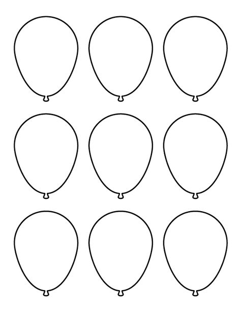 Small Balloon Template Printable Pictures On Balloons, Royal Icing Templates, خريطة ذهنية, Balloon Template, Royal Icing Transfers, Small Balloons, Desain Quilling, Gender Party, Printable Business Cards