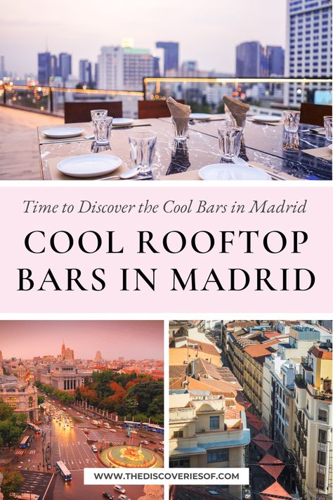 Where to drink in Madrid - The Rooftop Bar Edit. Don't miss this fabulous Madrid bars for brilliant cocktails and gorgeous views! #madrid #spain #travel Madrid Rooftop Bars, Madrid Bars, Brunch Barcelona, Restaurants In Madrid, Madrid Food, Madrid Girl, Madrid Spain Travel, Visit Madrid, Spain Trip