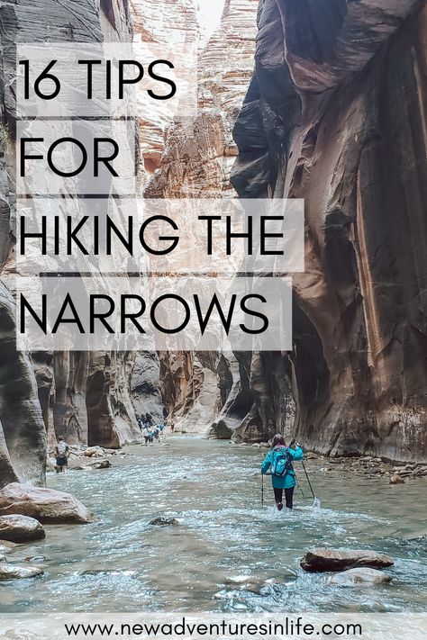 Tips for Hiking the Narrows. Go prepared and plan ahead for this amazing hike in Zion National Park. The Narrows Zion National Park. Hiking the Narrows. The Narrows Utah. Hiking The Narrows Zion National Park. #TheNarrows #ZionNationalPark #Travel #Utah #TravelUSA #TheNarrows #HikingTips The Narrows Zion National Park, Hiking List, Narrows Zion National Park, The Narrows Zion, Hiking The Narrows, Zion Park, Riverside Walk, The Narrows, Utah Road Trip