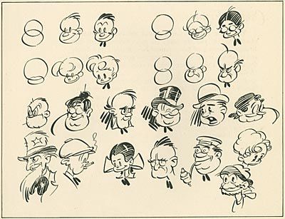 A couple years ago, our pals at the ASIFA-Hollywood Animation Archive scanned in this "how-to-draw" book by animation pioneer William C. ... Rubberhose Art, Cartoon Heads, 1930s Cartoons, Draw Face, Cartoon Style Drawing, Old School Cartoons, School Cartoon, Rubber Hose, Drawing Cartoon Characters