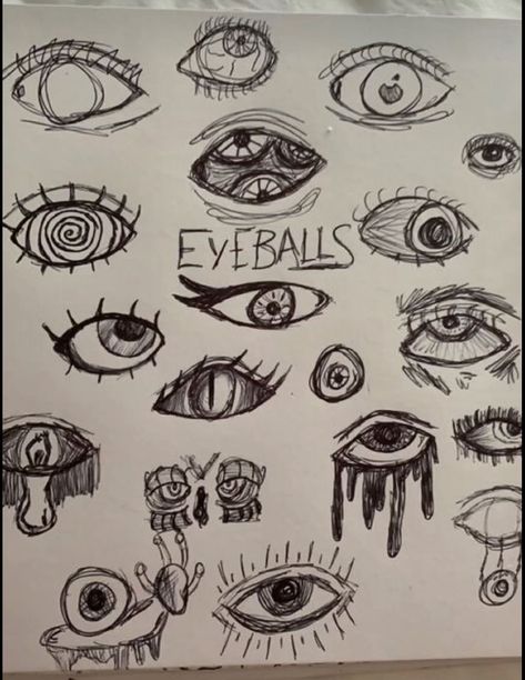 Weird Eye Drawing, Weird Eyes Drawing, Trippy Eyes Drawing, Trippy Sketch Ideas, Trippy Eye, Art Is Dead, Eyeball Art, Body Positivity Art, Skeleton Drawings