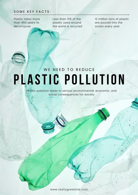 Light Green Minimalist Plastic Pollution Poster - Templates by Canva No To Plastic Poster, Plastic Pollution Poster, Earth Collage, Recycling Campaign, Life Below Water, Advocacy Campaign, Pollution Poster, Plastic Poster, Habitat Project