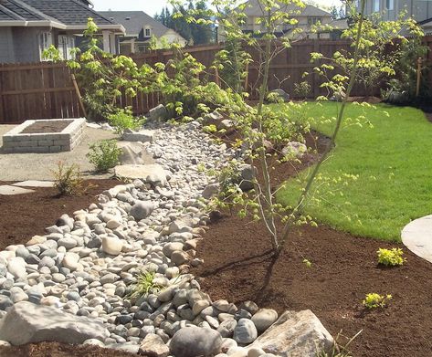 Creek Bed Landscaping, Drainage Ideas, Dry Creek Bed, Dry River, Drainage Solutions, Creek Bed, River Bed, Dry Creek, Landscape Plans