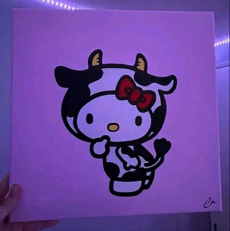 Hello Kitty Cow, Hello Kitty Iphone Wallpaper, Room Inspiration Bedroom, Cow Print, Painting Inspiration, Cow, Iphone Wallpaper, Hello Kitty, Kitty