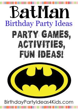 Batman Party Ideas! Fun ideas for a Batman theme birthday party for kids.   Batman theme party games, activities, party food ideas, icebreaker game, decoration and invitation ideas.  For kids, tweens and teens ages 1, 2, 3, 4, 5, 6, 7, 8, 9, 10, 11, 12, 13, 14, 15, 16, 17 and 18 years old. https://birthdaypartyideas4kids.com/batman-party.html #batman #party #birthday #games Batman Games Party, Batman Games For Kids, Batman Birthday Party Games For Kids, Batman Party Games, Batman Party Decorations Free Printable, Batman Theme Party Target, Batman Party Ideas, Batman Birthday Party Ideas, Batman Game