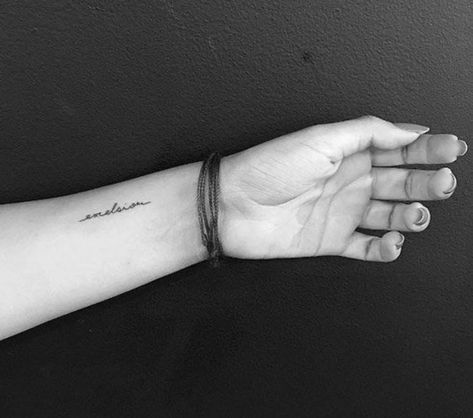 20 Beautiful Cursive Quote Tattoos with Meaning - easy.ink™ Quote Tattoos For Women, Name Tattoo On Hand, Latin Tattoo, Tattoo Words, Quote Tattoos Placement, Cursive Tattoo, Enough Tattoo, Cursive Tattoos, Ancient Tattoo