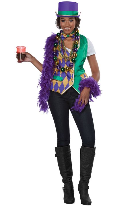 Mardi Gras is here so let the good times roll! With this costume kit you can easily get into the spirit and get ready for the parade in an instant! Mardi Gras Attire, Mardi Gras Dress, Carnaval Costume, Mardi Gras Outfits, Womens Costume, California Costumes, Mardi Gras Costumes, Mardi Gras Parade, Costumes For Teens