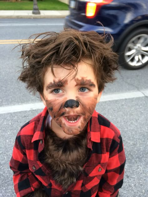 Werewolf makeup                                                       … Diy Wolf Costume, Wolf Costume Kids, Werewolf Makeup, Wolf Makeup, Werewolf Costume, Wolf Costume, Diy Costumes Kids, Boy Halloween Costumes, Toddler Halloween Costumes