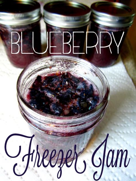 Blueberry Freezer Jam, Freezer Jams, Monday Meals, Blueberry Jelly, Blueberry Jam Recipe, Freezer Jam Recipes, Freezer Jam, Jam And Jelly, Blueberry Jam