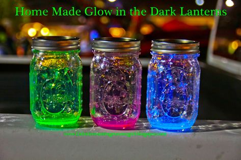 Connie York : Home Made Glow in the Dark Lanterns Glow In The Dark Lanterns, Uv Party, Night To Shine, Homecoming Spirit Week, Glow Jars, Marvel Birthday Party, Homecoming Spirit, Diy Glow