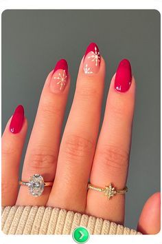 Red Nails With Snowflake, Berry Red Nails, Simple Christmas Nail Ideas, Nails Sophisticated, Simple Christmas Nail Designs, Simple Christmas Nail, Simple Christmas Nails, Berry Nails, Sophisticated Nails