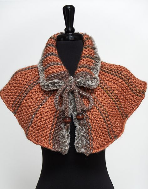 Wearing Scarves, Crochet Capelet, Crochet Neck Warmer, Knitting Patterns Free Scarf, Cord Ties, Crochet Collar, Cowl Scarf, Crochet Cowl, How To Wear Scarves