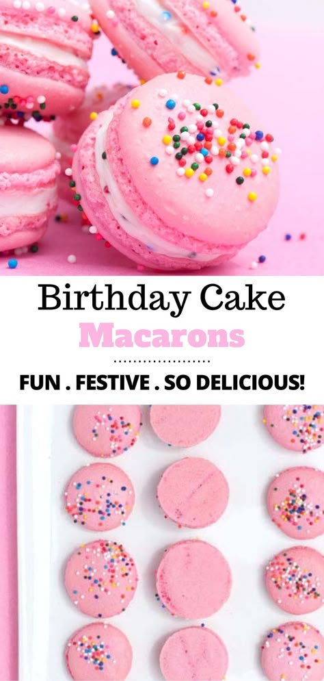 Birthday Cake Macarons, Macarons Vanilla, Pancakes Birthday, Igloo Cake, Macarons Recipe Easy, Breakfast Easy Recipes, Donuts Birthday, French Macaroon Recipes, Birthday Pancakes