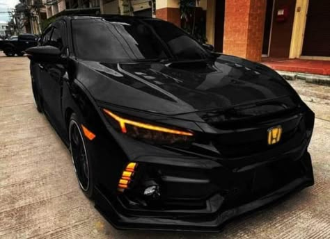 Chevy Cruze Custom, Black Honda Civic, Civic G10, Honda Civic Hatch, Blacked Out Cars, 2021 Honda Civic, Honda Civic Car, Black Honda, Honda Civic Sport