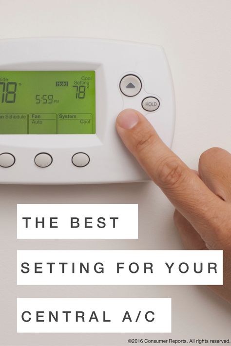 What's the best setting for central air conditioning? Here's what the folks at Energy Star and Consumer Reports say. Air Conditioner Maintenance, Hvac Filters, Air Conditioning Repair, Air Conditioning Unit, Hvac Services, Central Air Conditioning, Cinder Block, Hvac System, Central Heating