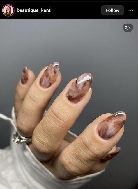 Coffee Marble Nails, Maroon Marble Nails, Nude Brown Nail Designs, Espresso Nails, Brown Marble Nails, Bubble Nails, Brown Acrylic Nails, Brown Nails Design, Hello Nails