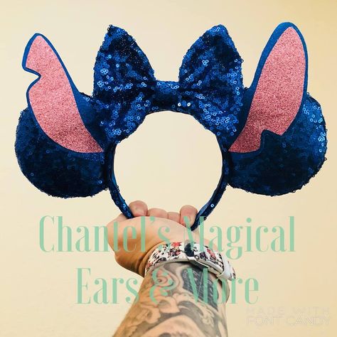 Diy Mickey Mouse Ears, Micky Ears, Stitch Ears, Ear Ideas, Disney Ears Headband, Diy Disney Ears, Diy Mickey Ears, Disneyland Ears, Disney Mouse Ears