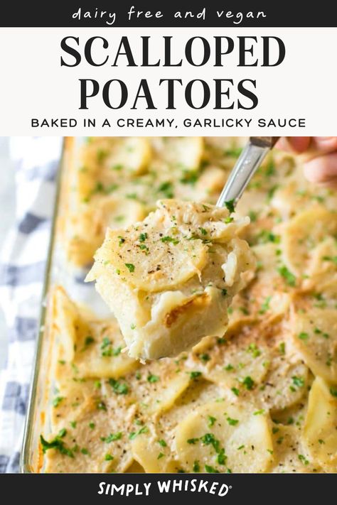 Vegan Scalloped Potatoes Gluten Free Cheesy Potatoes, Vegetarian Recipes Dairy Free, Cheese Scalloped Potatoes, Vegan Scalloped Potatoes, Creamy Scalloped Potatoes, Scalloped Potato Recipes, Potato Vegetable, Potato Gratin, 9x13 Baking Dish