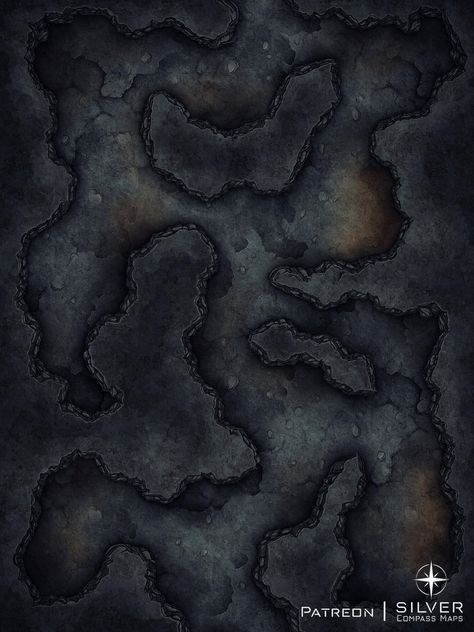 A dark cavern where the walls come collapsing down! Cave Tunnel Battlemap, Dnd Battle Maps Cave, Cave Dungeon Map, Dnd Cave Battle Map, Cave Map Rpg, Cavern Battlemap, Dnd Cave Map, Dungeon Battlemap, Cave Battlemap