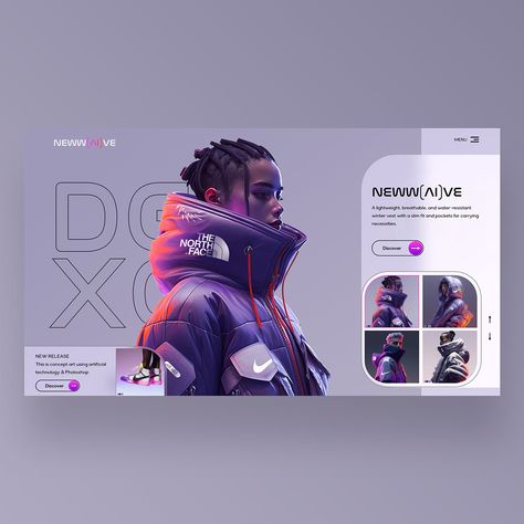 New(ai)ve Web Landing Ui Design Concept on Behance Webpage Design Layout, Fashion Website Design, Best Ui Design, Social Media Branding Design, Ui Design Website, Game Ui Design, Webpage Design, Portfolio Web Design, Learning Graphic Design