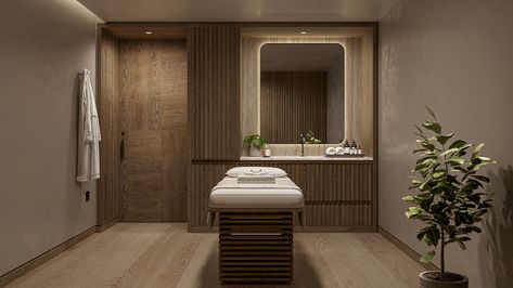 Minimalist Massage Room, Spa Cabinet, Spa Decor Ideas, Spa Interiors, Massage Room Design, Spa Office, Luxury Toilet, Spa Furniture, Spa Room Decor