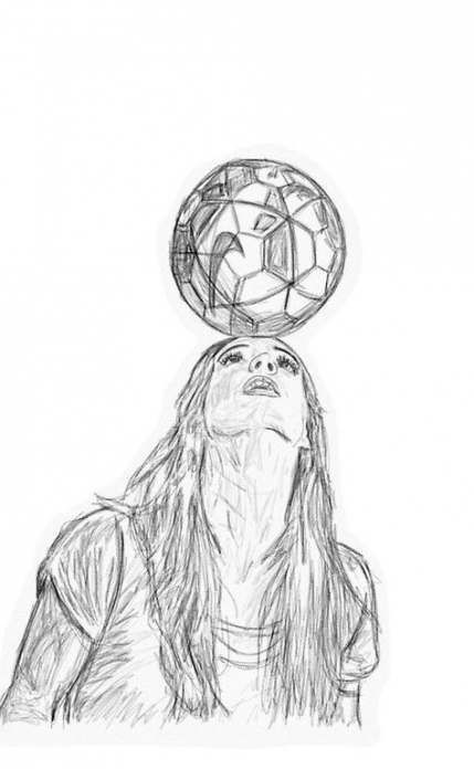 Soccer Drawing, Football Drawing, Sports Drawings, Art Football, Soccer Art, Girls Soccer, Football Art, Soccer Girl, Football Wallpaper