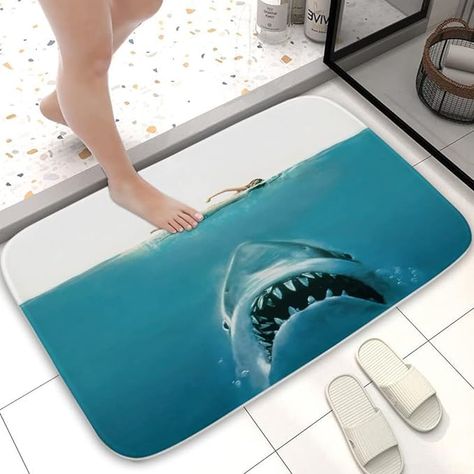 Amazon.com: Bath Mat Shark Beach Underwater Nautical Jaws Indoor Outdoor Entrance Door Mat Non-Slip Bath Rug Bathmat Decor Small Area Rug Carpet Kitchen Door Mats Floor Mats 24 x16 Inch : Home & Kitchen Beach Underwater, Inside Door Mat, Outdoor Entrance, Entrance Door Mat, Small Area Rug, Bathroom Bath Mats, Indoor Door Mats, Kitchen Door, Door Rugs