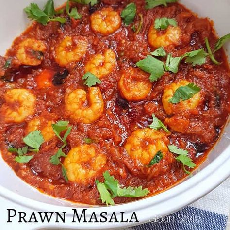 Prawn Gravy, Indian Prawn Recipes, Prawns Curry, Goa Style, Prawn Masala, Masakan Malaysia, Prawn Dishes, Spicy Prawns, Prawn Curry