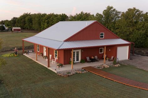 Mueller Buildings Reviews: Durable and Reliable Prefab Metal Properties Red Barndominium, Metal Shop Houses, Pole Barn House, Diy Pole Barn, Metal Pole Barns, Display Visual Merchandising, Barn House Kits, Metal House Plans, Building A Pole Barn