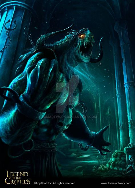 Undead Minotaur (regular version) by tomartwork on DeviantArt Undead Minotaur, Legend Of The Cryptids, Digital Art Gallery, World Of Darkness, Fantasy Fiction, Mythological Creatures, Angels And Demons, Monster Art, Fantasy Inspiration