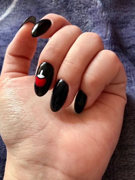 #uchiha#naruto#nailsanime Uchiha Nails, Sasuke Nails, Coke Nails, Uchiha Symbol, Naruto Nails, Fan Nails, Anime Nails, Nail Art Designs Diy, Unique Acrylic Nails