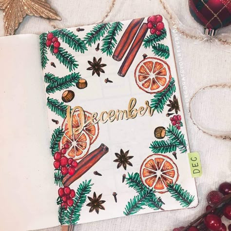 Bullet Journal Christmas, December Bullet Journal, Bullet Journal Cover Page, Bullet Planner, Christmas Journal, Bullet Journal Design Ideas, Bullet Journal Themes, 12 December, Bullet Journal Writing