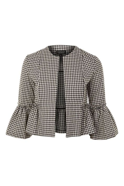 Corporate Dress, Gingham Jacket, Gaun Fashion, Ruffle Jacket, Corporate Wear, Winter Mode, Cropped Jacket, African Fashion Dresses, Work Attire