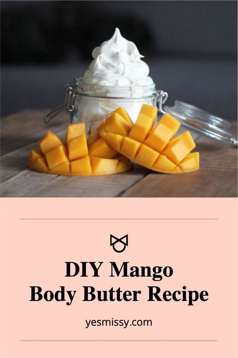 Diy Mango Butter, Mango Butter Recipe, Mango Butter Lotion, Body Butter Recipe Whipped, Diy Body Cream, Body Cream Recipe, Body Butter Recipe Homemade, Diy Body Butter Recipes, Mango Body Butter