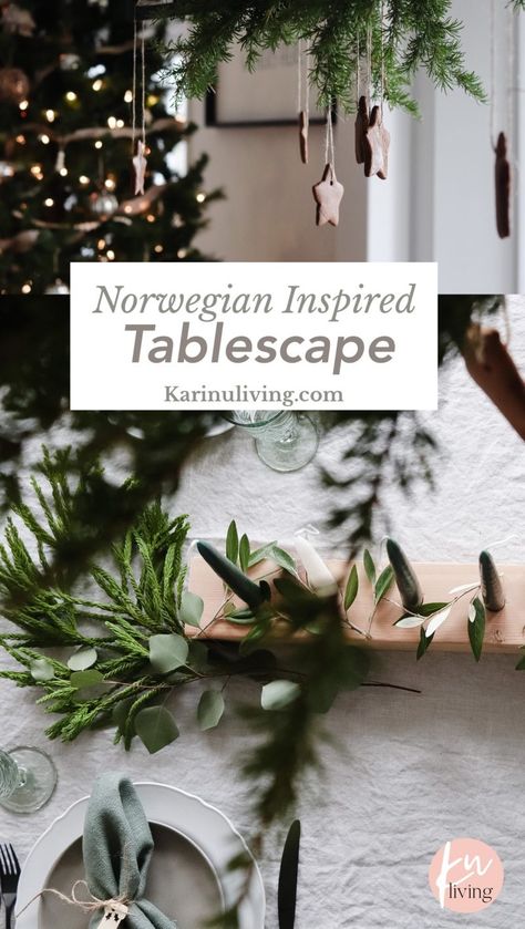 Nordic Christmas Table Decorations, Swedish Table Decor, Scandinavian Christmas Table Settings, Scandinavian Christmas Tablescape, Nordic Christmas Table Setting, Scandi Christmas Table Setting, Scandinavian Christmas Party, Scandi Table Setting, Winter Tablescapes Simple