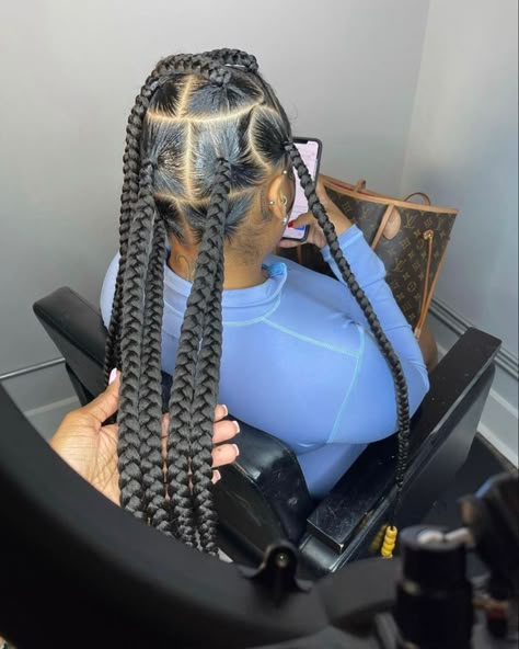 Easy Big Braids Hairstyles, Big Knotless Box Braids, Big Knotless Braids, Cute Ponytail Hairstyles, Big Box Braids Hairstyles, Kids Braids, Twists Locs, Girl Braided Hairstyles, Cute Braided Hairstyles