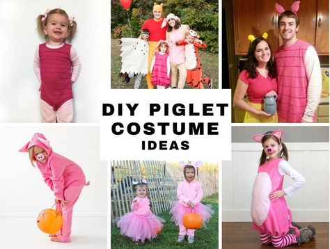 Adorable Pig Costumes That Are Easy Enough for Anyone to DIY This Halloween DIY Piglet Costume Ideas for kids Piglet costumes for toddlers (2 versions) by Spotofteadesigns Piglet costume diy by Whilewearingheels Simple Piglet costume child by Inspirationmadesimple Diy pig costume for a teen https://www.youtube.com/watch?v=UIri7KR2g2U Diy pig costume for girl by Makeit-loveit Piglet costume toddler https://www.youtube.com/watch?v=jpfw4iKCEoA Piglet costume baby by Andreasnotebook Diy piglet dog c Diy Piglet Costume Women, Diy Piglet Costume, Piglet Costume Diy, Toddler Pig Costume, Kids Pig Costume, Piglet Dog Costume, Pig Costume Diy, Piglet Halloween Costume, Piglet Costume