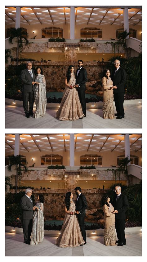 Indian Wedding Photography Family, Indian Wedding Family Portrait, Indian Wedding Picture Ideas, Indian Parents Photography, Family Photoshoot Wedding, Wedding Reception Photoshoot, Wedding Family Photos Parents, Wedding Pics Indian, Family Photo Outfits Indian