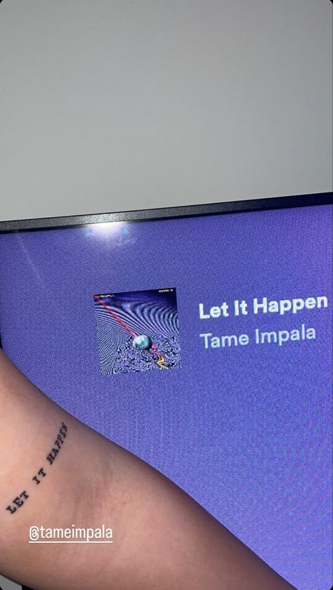 black tattoo, type writer font reading the words ‘Let It Happen’- title of a tame impala song Let It Happen Tattoo Tame Impala, Let It Happen Tattoo, Let It Happen Tame Impala, Tame Impala Tattoo, Impala Tattoo, Tattoo Doodles, Lil Tattoos, Lana Del Rey Tattoos, Tattoos 2023