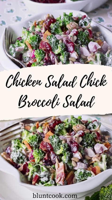 Crunchy and creamy collide in this Chicken Salad Chick-inspired Broccoli Salad recipe! Packed with fresh broccoli florets, tangy bacon, and a creamy dressing, it's a guaranteed hit at any gathering. Get the recipe now! Chicken Salad Chick Broccoli Salad, Green Salad With Chicken, Healthy Green Salads, Broccoli Slaw Recipes, Chicken Salad Chick, Broccoli Salads, Best Broccoli Salad Recipe, Broccoli Pasta Salads, Chicken Broccoli Pasta