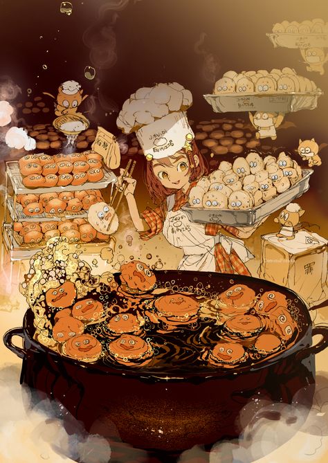 Posuka Demizu, Demizu Posuka, 귀여운 음식 그림, Arte Peculiar, Food Artwork, Food Illustration Art, Art Mignon, Cute Food Art, Anime Food