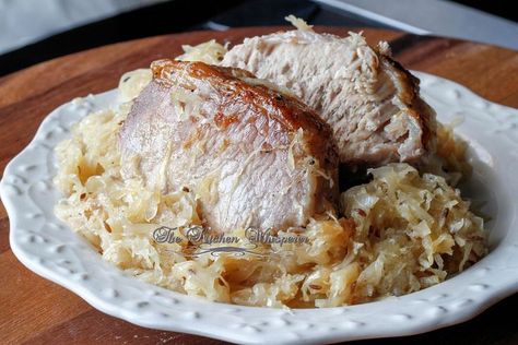 Ring in the New Year with THE BEST Pork and Sauerkraut recipe! Juicy and packed with so much flavor! Mom's recipe perfected! | thekitchenwhisperer.net #porkroast #porkandsauerkraut #NYE #newyearseve #comfortfood #pork #sauerkraut #newyear New Year's Eve Food, Pork And Sauerkraut Recipe, Pork Roast And Sauerkraut, Pork And Sauerkraut, Sauerkraut Recipe, Sauerkraut Recipes, Pork Ham, Slow Roast, Pork Dishes