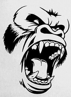 Gorilla Drawing, Silverback Gorilla, Tshirt Custom, King Kong, Vinyl Stickers, One Color, Custom Design, Vinyl, Design