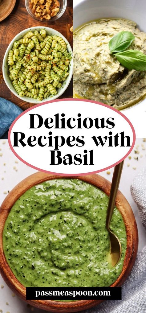 If you have a lot of basil to use, here are some ideas for how to use it! From recipes to storage, don’t let that basil go to waste! Dishes With Basil, Recipes With Basil, Dairy Free Recipes Easy, Quick Easy Healthy Meals, Quick Vegan Meals, Basil Recipes, Holiday Dessert Recipes, Herb Recipes, Gluten Free Recipes Easy