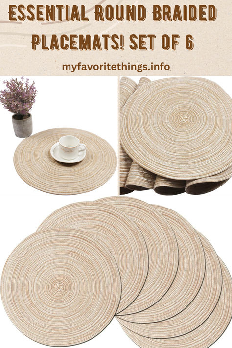 Transform your dining table into a serene oasis with our exquisite round woven braided beige placemat. Crafted with meticulous attention to detail, this placemat blends timeless elegance with modern functionality, making it the perfect addition to any tabletop setting.
#wovenplacemats#affiliatelink#elevateyouttabletop Braided Placemats, Round Table Mats, Kitchen Finds, Round Placemats, Kitchen Dining Table, Woven Placemats, Braids With Weave, Place Mats, Round Table