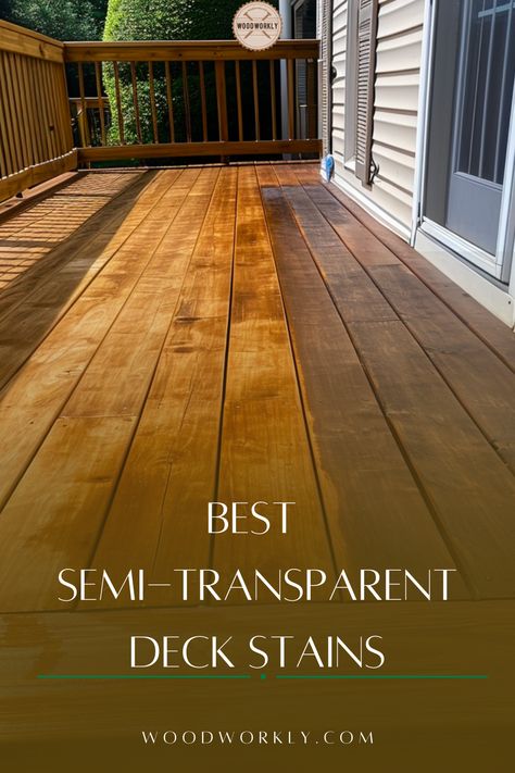 Unlock the secret to a stunning deck! Our top picks for semi-transparent deck stains enhance wood grain and offer long-lasting protection. Perfect for DIY home improvement and outdoor aesthetics. #STAIN #WOODESTAIN #SEMI-TRANSPARENTWOOD STAIN #STAINFORWOODDECK Solid Stain Deck Colors, Solid Stain Deck, Cedar Deck Stain, Painted Wood Deck, Exterior Wood Stain Colors, Deck Stain And Sealer, Outdoor Wood Stain, Wood Deck Stain, Exterior Stain Colors