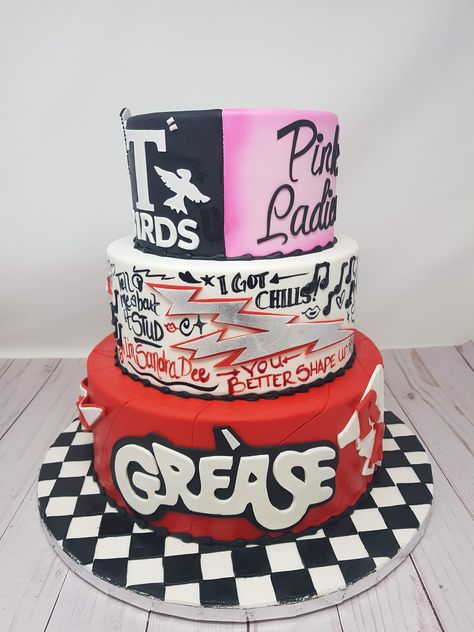 Grease Quinceanera Ideas, Grease Themed First Birthday, Grease Birthday Cake, Grease Birthday Party Ideas, Grease Themed Cake, Grease Birthday Party, Grease Themed Birthday Cake, Grease Themed Parties Target, Grease Themed Party Invitations